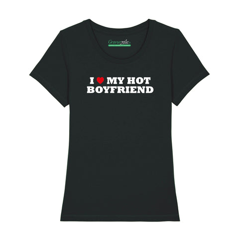 Damska koszulka z nadrukiem - I love my hot Boyfriend