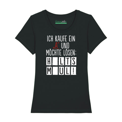 T-shirt imprimé pour femme - J'achète un A