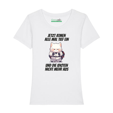 Damski T-shirt z nadrukiem - A teraz wszyscy oddychają