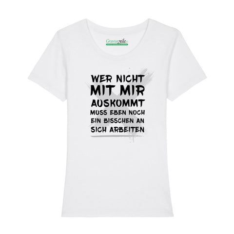 Damski T-shirt z nadrukiem - Kto się ze mną nie dogada