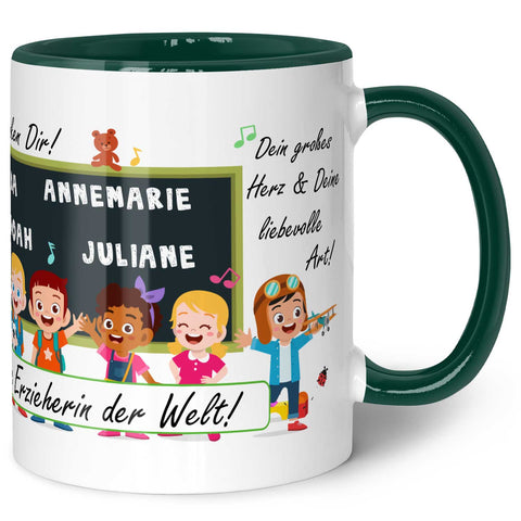 Kubek z nadrukiem z napisem pożegnalnym dla wychowawców i tablicą