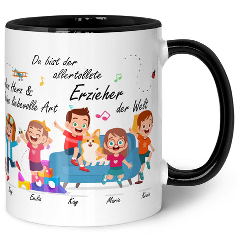 Kubek z nadrukiem z napisem dla wychowawcy/żłobka/przedszkola z pożegnaniem ze skaczącymi dziećmi