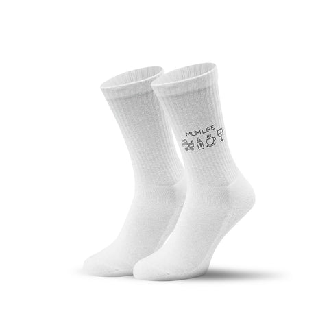 Chaussettes de tennis - Mom Life - personnalisées avec nom