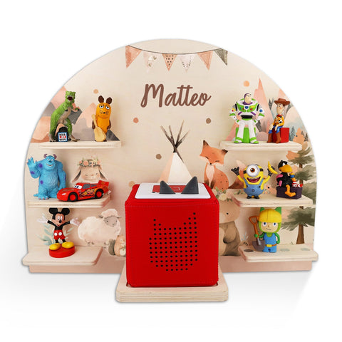 Étagère Toniebox pour chambre d'enfant - Camping - Personnalisable avec prénom