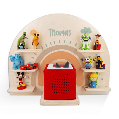 Étagère Toniebox pour chambre d'enfant - Arc-en-ciel Pastel - Personnalisée avec nom