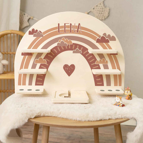 Étagère Toniebox pour chambre d'enfant - Arc-en-ciel - Personnalisée avec nom