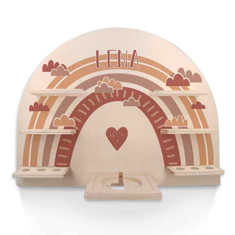 Étagère Toniebox pour chambre d'enfant - Arc-en-ciel - Personnalisée avec nom