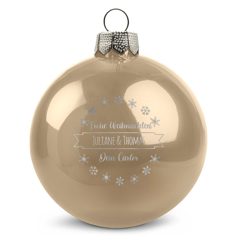 Boule de Noël gravée avec texte personnalisé