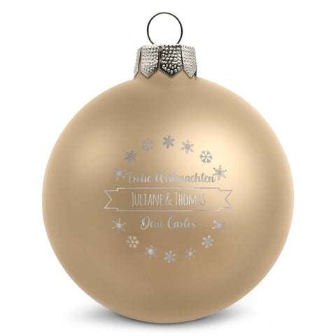 Boule de Noël gravée avec texte personnalisé
