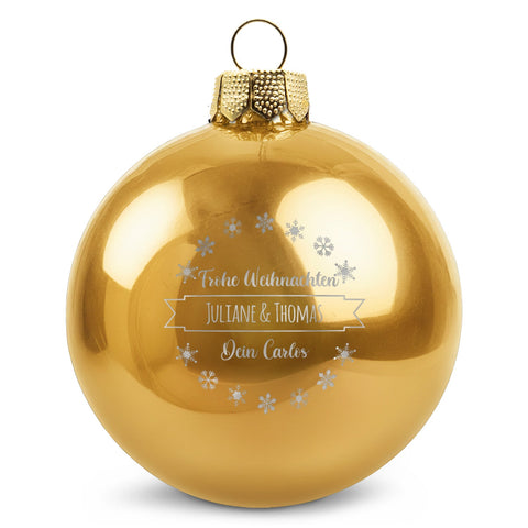 Boule de Noël gravée avec texte personnalisé