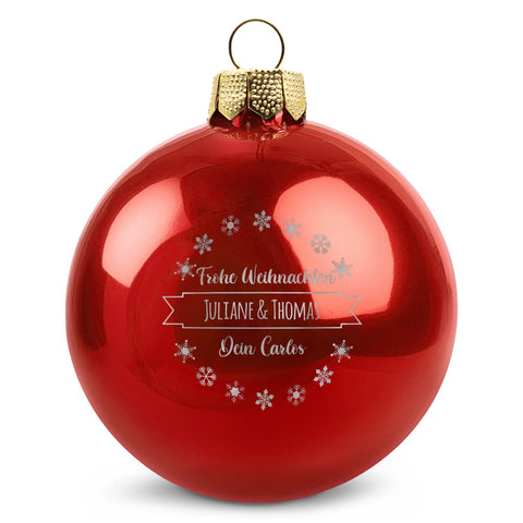 Boule de Noël gravée avec texte personnalisé
