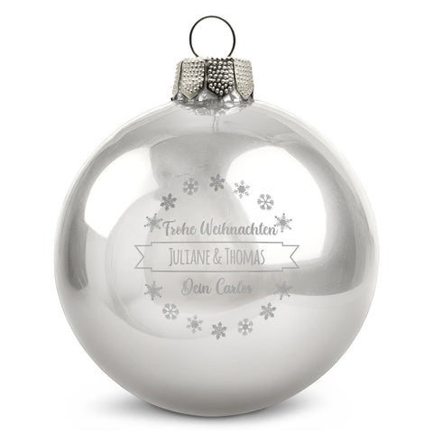 Boule de Noël gravée avec texte personnalisé