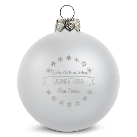 Boule de Noël gravée avec texte personnalisé