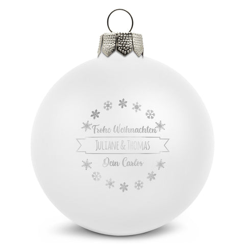 Boule de Noël gravée avec texte personnalisé