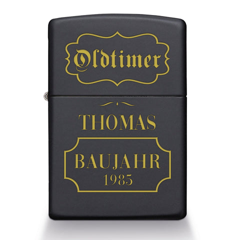 eFinesse x ZIPPO Personalizowana zapalniczka szturmowa - Oldtimer - Wiatroodporna i trwała - Wielokrotnego użytku