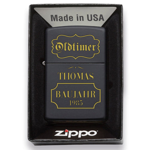 eFinesse x ZIPPO Personalizowana zapalniczka szturmowa - Oldtimer - Wiatroodporna i trwała - Wielokrotnego użytku