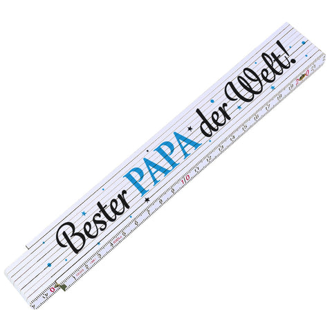 Zollstock 2 Meter - Bester Papa Opa oder Onkel der Welt - Geschenk zum Vatertag und Geburtstag