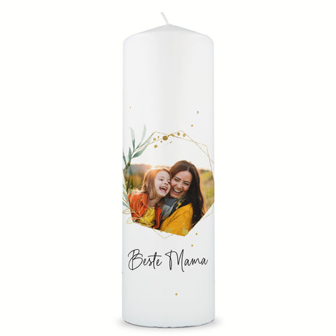 Duża świeca z nadrukiem i zdjęciem - Najlepsza Mama V2