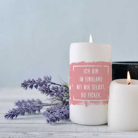 Kleine Kerze mit Spruch "Im Einklang mit mir selbst"