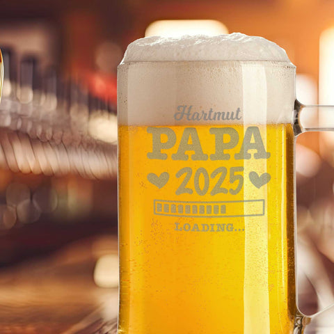 Chopin Chope à bière avec gravure "Papa 2025 Loading" avec nom