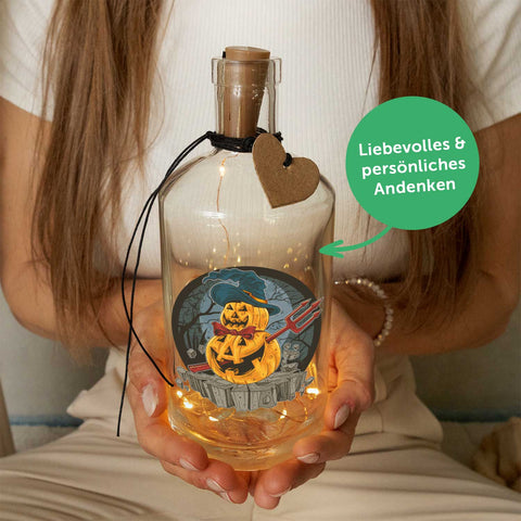 Lampka z butelki z łańcuchem świetlnym LED w stylu Halloween Pumpkin UV