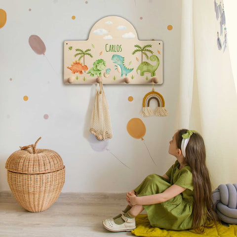 Portemanteau personnalisé pour chambre d'enfant - Dino