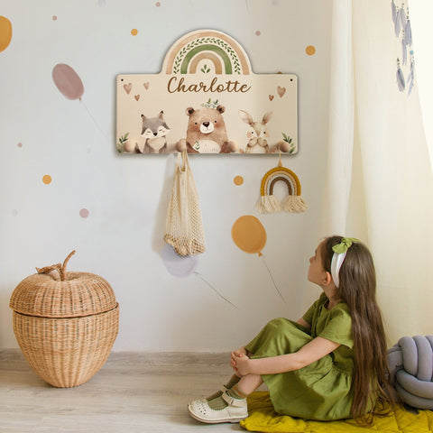 Personalizowana garderoba do pokoju dziecięcego - zwierzęta leśne