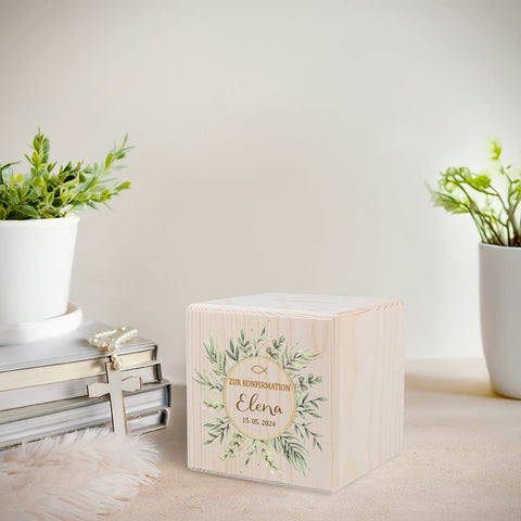 Spardose aus Holz - Kreis