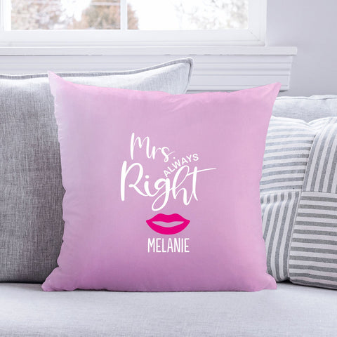 Coussin personnalisé avec motif - Mr. et Mrs. Right