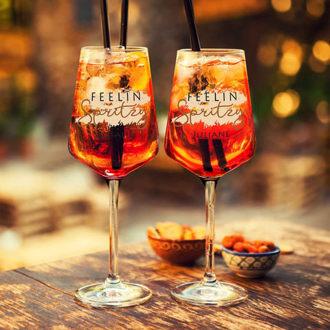 Kieliszek do wina Leonardo z nadrukiem UV - Feelin Spritzy z imieniem