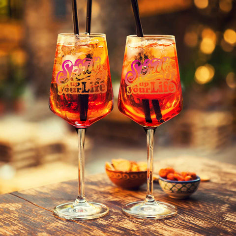 Kieliszek do wina Leonardo z nadrukiem UV – „Spritz up your Life”