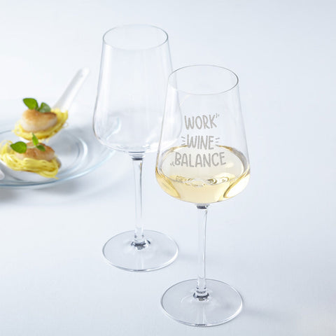 Leonardo Weinglas mit Gravur "Work Wine Balance" Design
