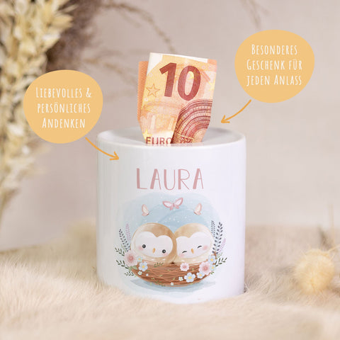 Skarbonka ceramiczna - Sowy niemowlęce