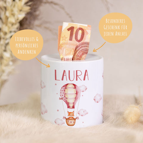 Skarbonka ceramiczna - Balon Lis