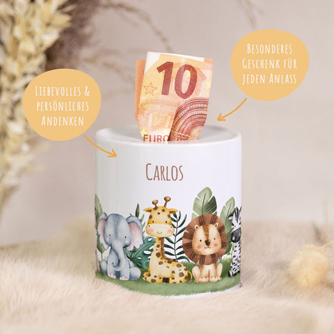 Tirelire en céramique - Groupe d'animaux