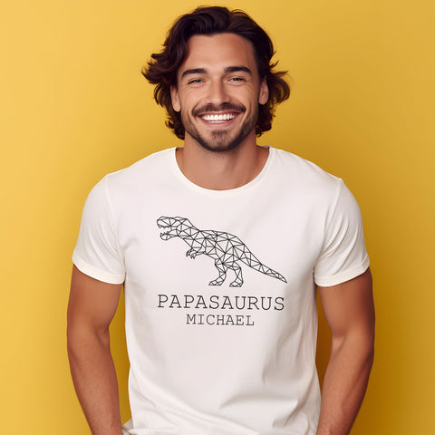 Męska koszulka z nadrukiem - PAPASAURUS