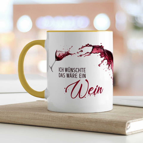 Bedruckte Tasse mit Wein Motiv - Ich wünschte das wäre ein Wein