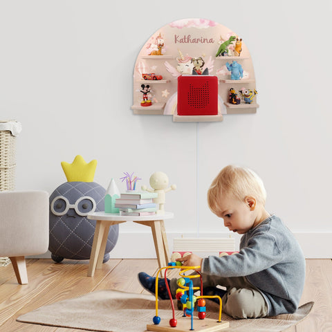 Étagère Toniebox pour chambre d'enfant - Licorne - Personnalisée avec nom