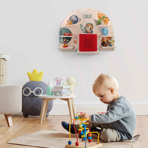 Étagère Toniebox pour chambre d'enfant - Astronaute - Personnalisée avec nom