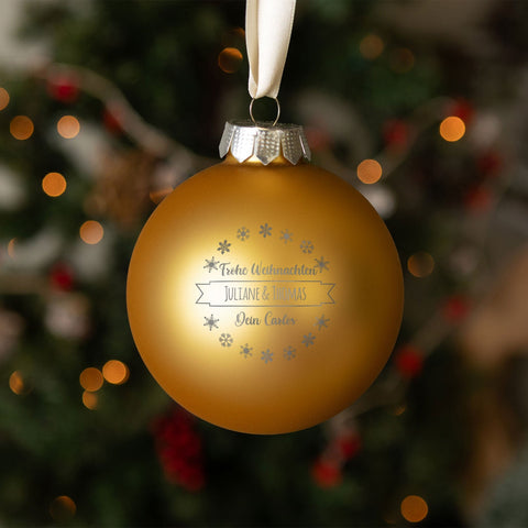 Boule de Noël gravée avec texte personnalisé