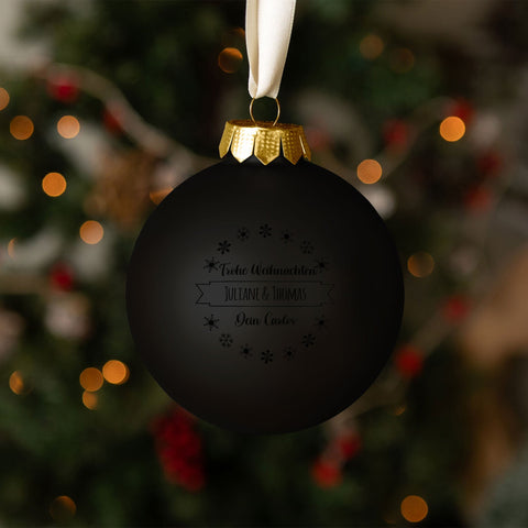 Boule de Noël gravée avec texte personnalisé