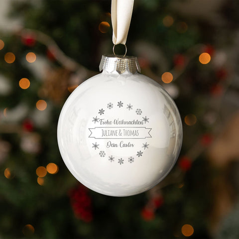 Boule de Noël gravée avec texte personnalisé