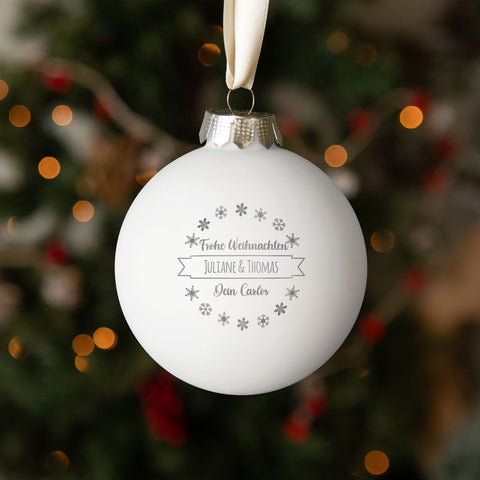 Boule de Noël gravée avec texte personnalisé