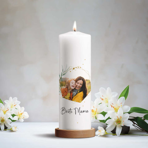 Duża świeca z nadrukiem i zdjęciem - Najlepsza Mama V2