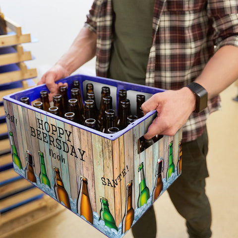 Banderola na skrzynkę piwa DIY z 24 naklejkami na kapsle - Hoppy Beersday