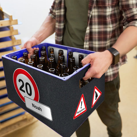 Opaska na skrzynkę piwa DIY z 24 naklejkami na wieczko - Znaki drogowe