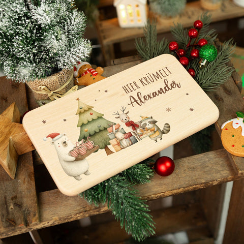 Planchettes à déjeuner pour Noël - Préparatifs des fêtes - personnalisées avec un nom