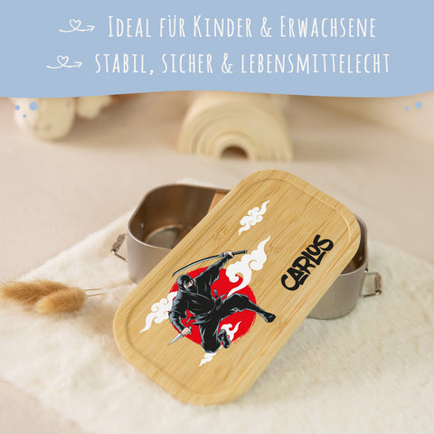 Boîte à goûter avec couvercle pour enfants avec impression UV motif "Ninja"