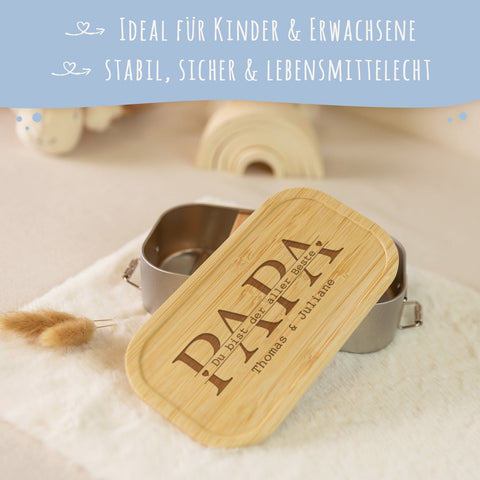 Boîte à pain avec couvercle gravé - Papa, tu es le meilleur