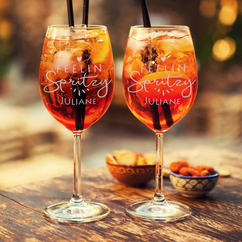 Kieliszek do wina Leonardo z grawerem - "Feelin Spritzy" z imieniem